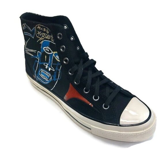 Converse Mens x Basquiat Kings of Egypt III Chuck 70 Hi Sneakers Black Size 8 - Picture 1 of 10